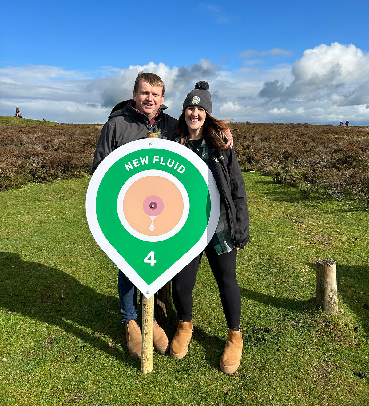 Couple standing with New Fluid marker point | Titty Trail | Lingen Davies